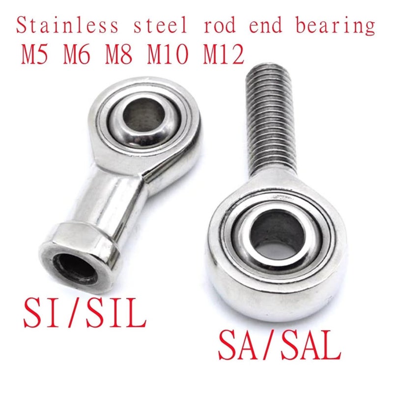 M6X1 0 SIL أنثى خيط يسار مفصل كروي قضيب نهاية محمل فولاذ مقاوم للصدأ - Image 5